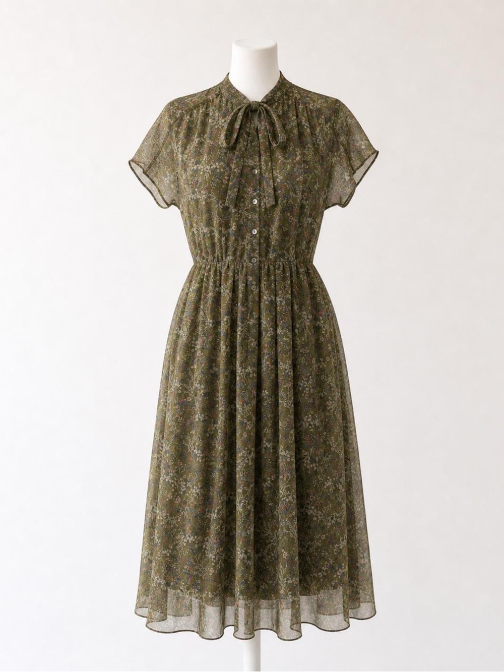 Lusio Floral Brown Midi Dress
